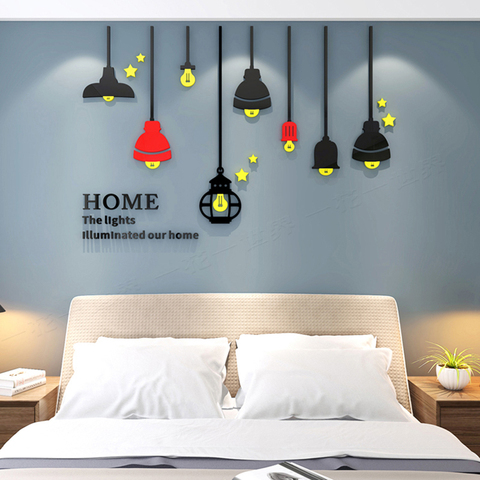 Simple Nordic Lighting Light 3D Acrylic Wall Sticker Restaurant Decoration TV  Background Wall Stickers Home DIY Art Wall Decor - Price history & Review |  AliExpress Seller - Colorful Life Official Store 