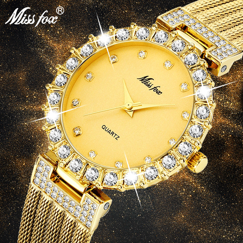 MISSFOX Women Watches Luxury Brand Watch Bracelet Waterproof Big Lab Diamond Ladies Wrist Watches For Women Quartz Clock Hours ► Photo 1/6