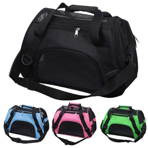 Portable Foldable Dog Cat Carrier Breathable Mesh Travel Cage Crossbody Tote Bag ► Photo 1/6