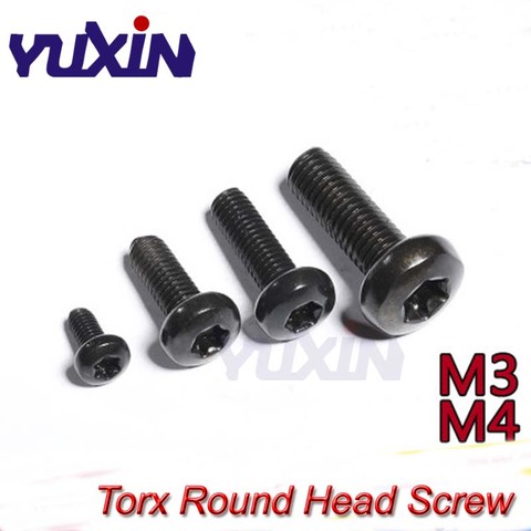 100Pcs/50Pcs Carbon Steel Round Head Torx Screws Black Color M2 M2.5 M3 M4 ISO14583 Pan Head Six Lobe Screws ► Photo 1/5