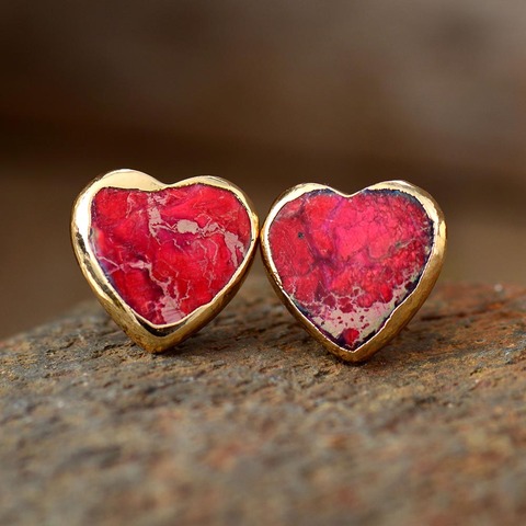 Romantic Heart Shape Earrings Classic Fashion Stud Earring Costume Red Heart Teengirls Jewelry Bijoux Wholesale ► Photo 1/5