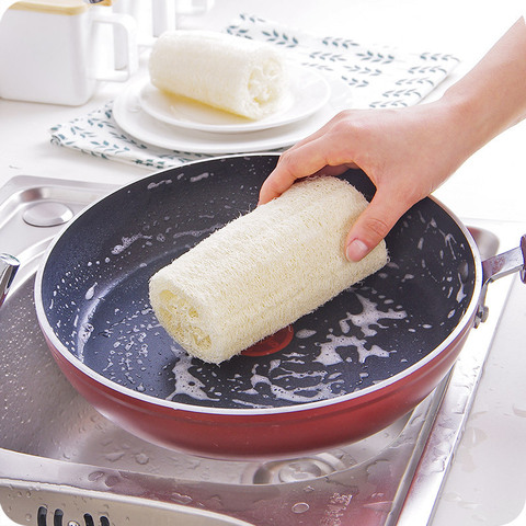 Natural Anti-oil Kitchen Loofah Sponge Scrubber Dish Bowl Cleaning Brush NEW ► Photo 1/6