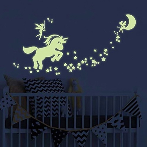 Unicorn glow in the dark wall sticker