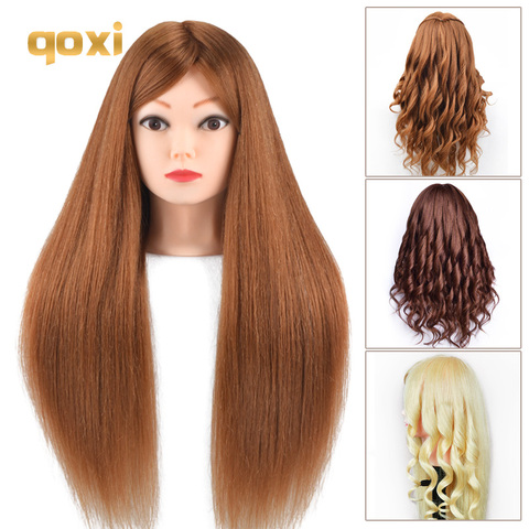 80% Human Hair Mannequin Heads For Hairdresser Practice Hair Styling  Training Doll Head Can Practice