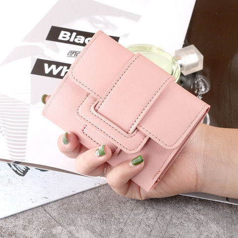 Wallet Women 2022 Lady Short Women Wallets Red Color Mini Money Purses Small Fold PU Leather Female Coin Purse Card Holders ► Photo 1/6