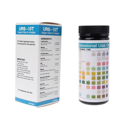 New 100 Strips URS-10T Urinalysis Reagent Strips 10 Parameters Urine Test Strip Leukocytes, Nitrite, Urobilinogen, Protein, pH, ► Photo 1/6