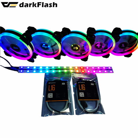 darkflash DR12-pro aura sync Computer Case Cooling Fan 120mm IR Remote computer Cooler Cooling RGB Case Fan LED Light ► Photo 1/6