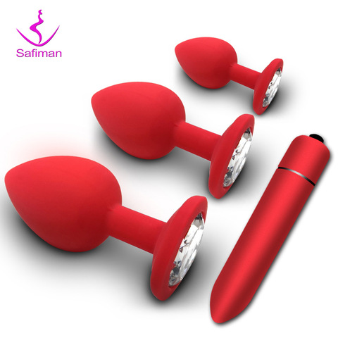 Soft Silicone Anal Butt Plug Prostate Massager Adult Gay Products Anal Plug Mini Erotic Bullet Vibrator Sex Toys for Men Women ► Photo 1/6