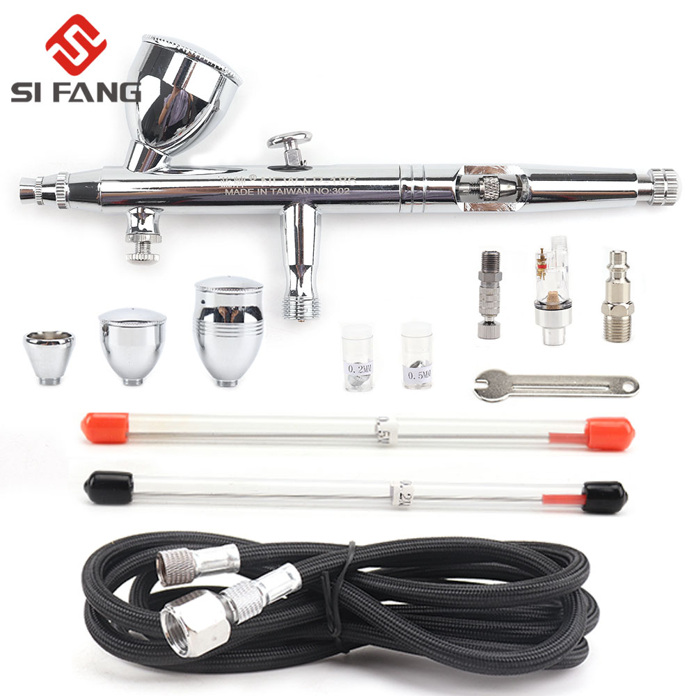 0.2mm Dual Action Airbrush Pen Air Brush Spray Gun Sprayer Pen Makeup Tool  For Nail Art / body Tattoos Spray / Cake / Toy Models