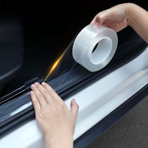 Car Trunk auto Door Sill Protector Film Car Stickers for skoda rapid octavia A2 A4 A5 A7 karoq fabia Kodiaq for tesla model 3 ► Photo 1/6