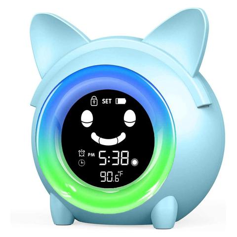 Kids Child Alarm Clock Sleep Training Clock Colorful Night Light Digital Wake Up Clock with Temperature NAP Timer for Bedroom ► Photo 1/6