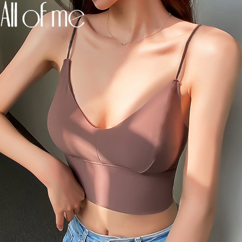 Seamless Tops Women Fashion Tank Top Female Camisole Sexy Tank Tops Streetwear Solid Color Intimate Lingerie with Massage Pad ► Photo 1/6