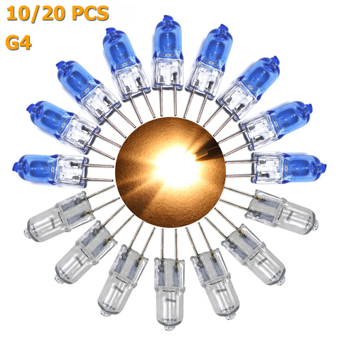 10/20Pcs Mini G4 Halogen Light Bulb JC Type Warm White DC 12V 20W Spotlight For Crystal Chandelier Capsule Lamp Energy Saving ► Photo 1/6