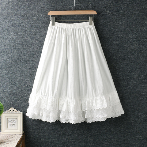 6 colors-- Japanese style lace ruffles hem wide lolita mori girl skirt cotton kawaii skirt saia ► Photo 1/6