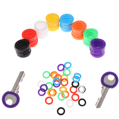 32pcs Bright Colors Soft Silicone Hollow Multi Color Rubber Soft Keys Locks Cap Key Covers Topper Keyring Elastic Case Round ► Photo 1/6