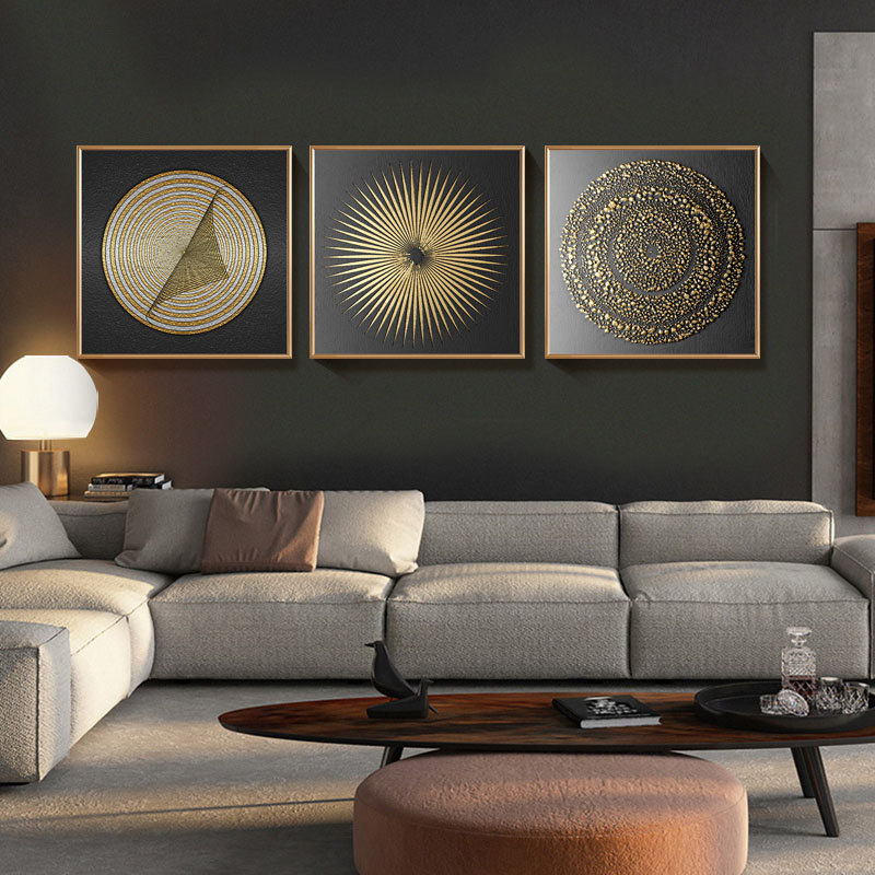 Modern Abstract Minimalist Canvas Painting Golden Texture Home Decor Wall Prints 