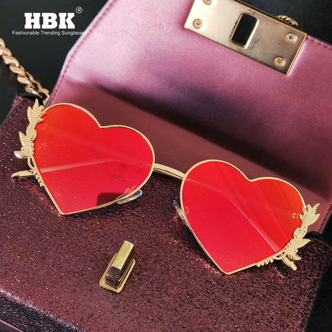 New Fashion Heart Sunglasses Metal Women Luxury Unique Brand Designer Red LOVE Mirror Lenses Sun Glasses Shades Christmas UV400 ► Photo 1/6