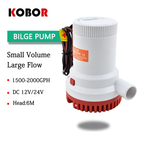 2000gph Boat Bilge Pump 24v High Pressure Bilge Pump 24 V Dc 12v Kayak Rule Water Electric 2000 Gph 12 Volt Accessories Marin ► Photo 1/6