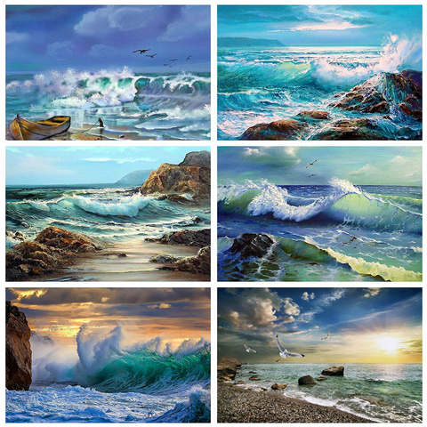 Evershine 5D DIY Diamond Embroidery Sea Cross Stitch Full Square Diamond Painting Scenery Crafts Kit Home Decoration ► Photo 1/6