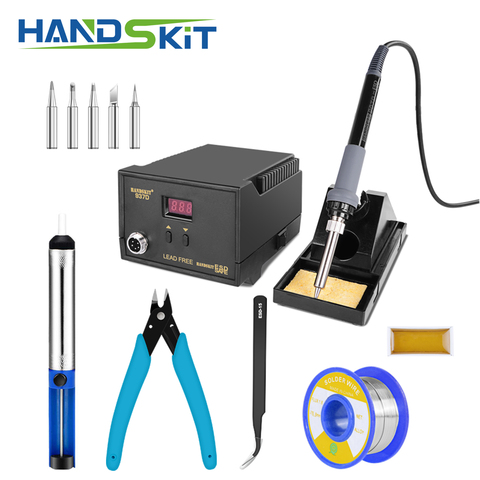 EU 220V 60W Digital Adjustable Soldering Station/Iron  handskit937D Constant Temperature Antistatic Ptc heater With Transformer ► Photo 1/1