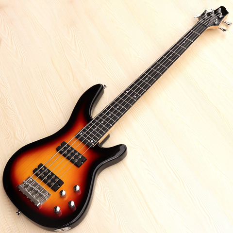 good 5 string electric bass guitar alder wood body sunburst color bass guitarra free gig bag ► Photo 1/5