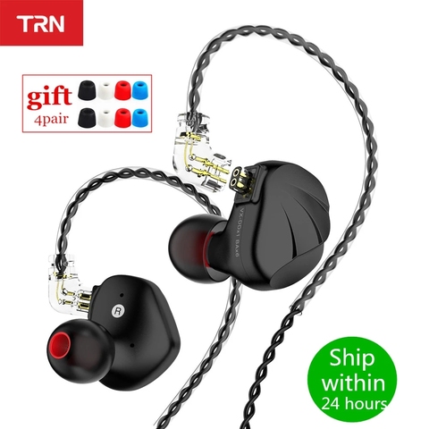 TRN VX 1DD 6BA Metal Headset Hybrid Units In Ear Earphones Monitor HIFI Earbuds Noise Cancelling Earphones TRN V90 BA5 V20 ZSX ► Photo 1/6
