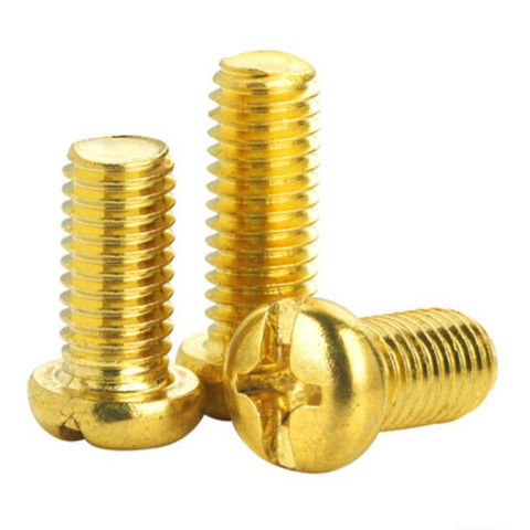 50pcs DIN7985 M2 M2.5 M3*4/5/6/8/10/12 phillips Brass Round Pan head machine screws ► Photo 1/3