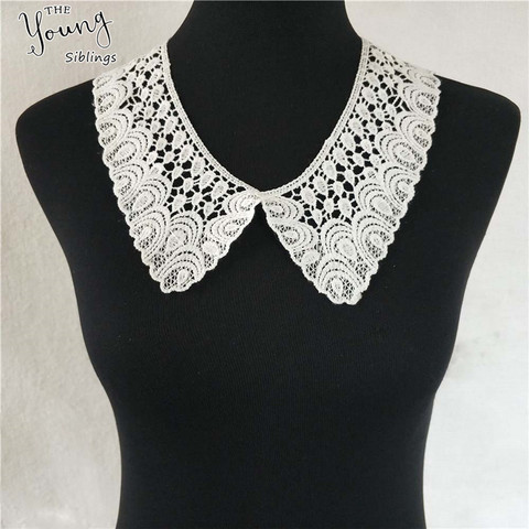 White milk fiber Laces fabric collar Baby hair bands Embroidery Hollow out Detachable collar Craft materials Dress Accessories ► Photo 1/5