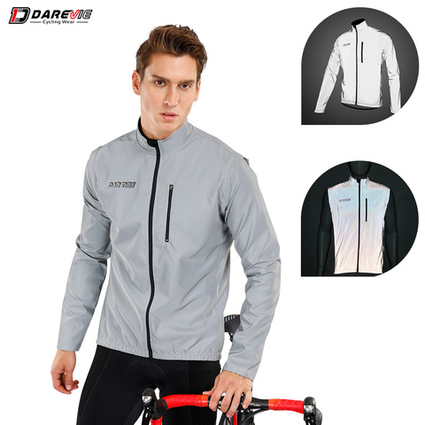 Darevie Cycling Jacket Full Reflective Cycling Jacket Removable Sleeves Cycling Jacket Biking Jacket Men Off Sleeve Cycling Vest ► Photo 1/6