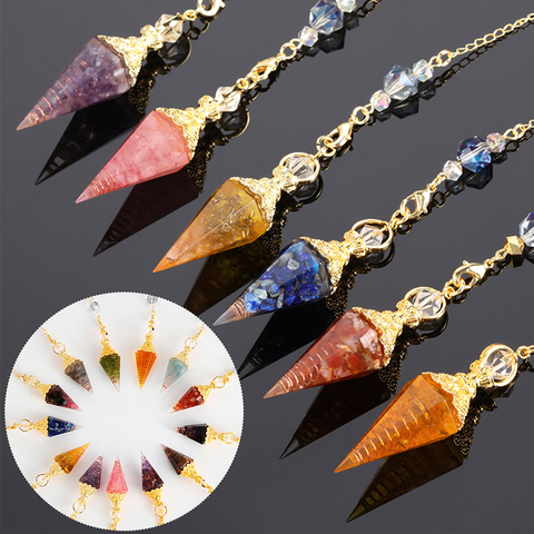 1PC Natural Stone Quartz Rock Choler Crystal Hexagonal Pointed Reiki Chakra Pendant Pendulum Jewelry Accessories for Unisex ► Photo 1/6