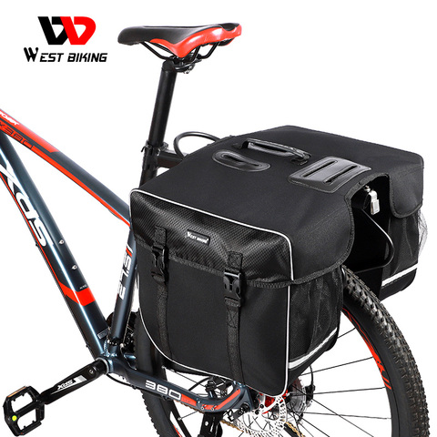 WEST BIKING 30L Bicycle Trunk Bag Waterproof MTB Road Bike Bag Cycling Double Side Rear Rack Luggage Carrier Tail Seat Pannier ► Photo 1/6