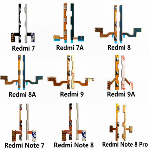 New Power on/off & volume up/down buttons flex cable Replacement for Xiaomi Redmi 7 7A 8 8A 9 9A Redmi Note 7 8 9 Pro ► Photo 1/5