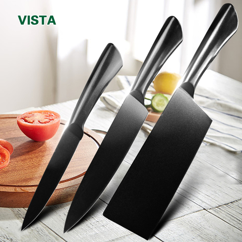 Stainless Steel Knife Kitchen Knife Non Stick BlACK-OXIDETM X50CRMOV15 Utility Knife Chef Knife Cleaver Knife ► Photo 1/6