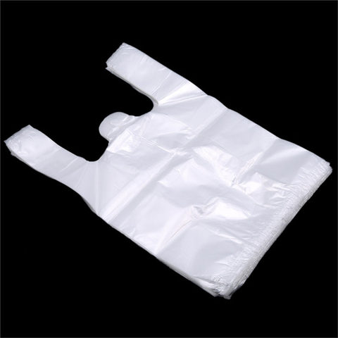 100Pcs/Pack Supermarket Plastic Bags With Handle Useful Plastic Shopping Bag Transparent Shopping Bag Food Packaging Tools ► Photo 1/6