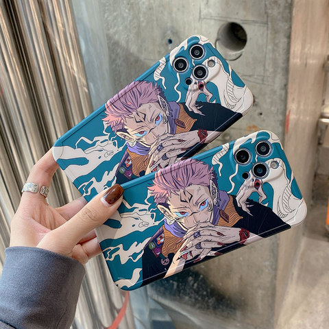 Cartoon Anime Jujutsu Kaisen Yuji Itadori Fushiguro Megumi Phone Case For Iphone 12 11 Pro X Xs Max XR 7 8 Plus Cute Soft Cover ► Photo 1/6