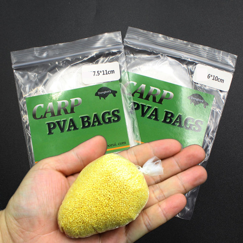 20PCS Carp Fishing Accessories Tackle Cone Shape PVA bag with String line Mesh Dissolving PVA Filament Feeder Fishing ► Photo 1/6