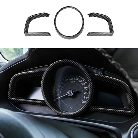 for Mazda 3 Axela 2014-2022 Carbon Fiber Dashboard Interior Instrument Frame Cover Trim ► Photo 1/6