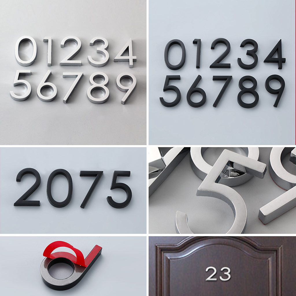 ABS Plastic Address House Numbers Plaque Sticky House Number Sign Doorplate