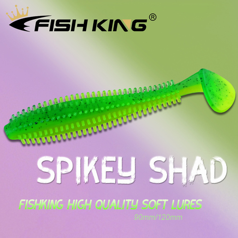 FISH KING Hedgehog Spikey Shad 90mm 120mm Fishing Soft Lure Sea Cucumber Paddle Grub Worm Silicone Wobbler Cylindrical Baits ► Photo 1/6