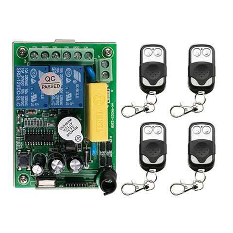 AC 220V 2 CH Channel 2CH Mini Wireless RF Remote Control Light Switch 10A Relay Output Radio Receiver Module +Transmitter ► Photo 1/4