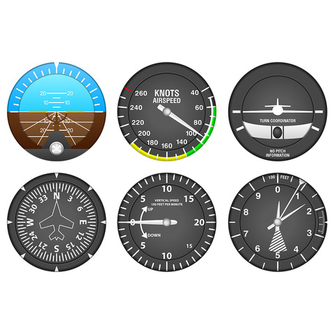 Set Of 6 Aircraft Instrument Coasters Modern Flight Instruments Cocktail Coaster Set Navigator Home Bar Decor Aviator Pilot Gift ► Photo 1/6