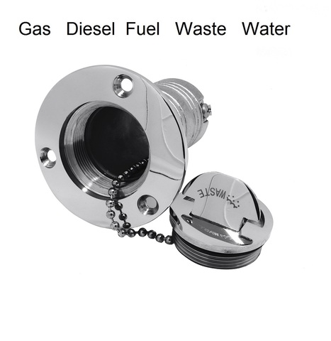 316 Stainless Steel Boat Marine Deck Fill Filler Water Waste Diesel Fuel Gas 38mm 50mm Mirror Polish Boat Fuel Filler ► Photo 1/6