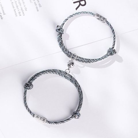 ANGELADY 2Pcs/set Friendship Rope Braided Distance Couple Magnetic Bracelet Kit Lover Jewelry ► Photo 1/6