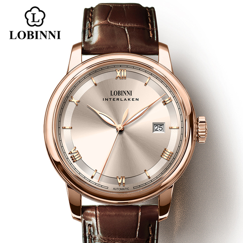 Switzerland LOBINNI Men Watches Luxury Brand Perpetual Calender Japan MIYOTA Auto Mechanical Men's Clock Sapphire Leather ► Photo 1/1