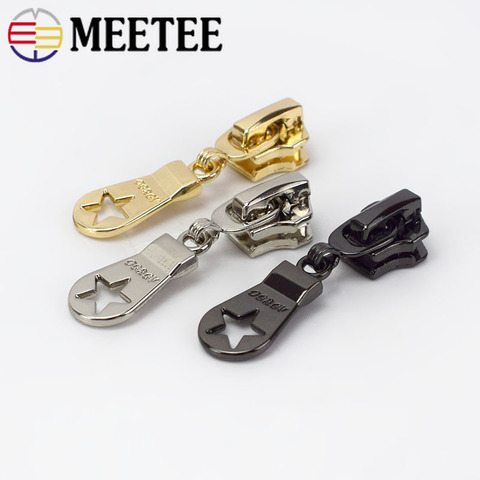 10pcs Meetee 5# Metal Zipper Head Auto Lock for Metal or Nylon Zippers Slider Zip Repari Kit DIY Bags Garment Sewing Accessories ► Photo 1/6