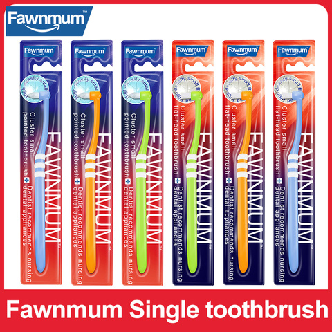 Fawnmum 1Pcs Orthodontic Toothbrush Pointed and Flat head Soft Hair Correction Clean teeth gap Floss Oral hygiene Teeth Braces ► Photo 1/6