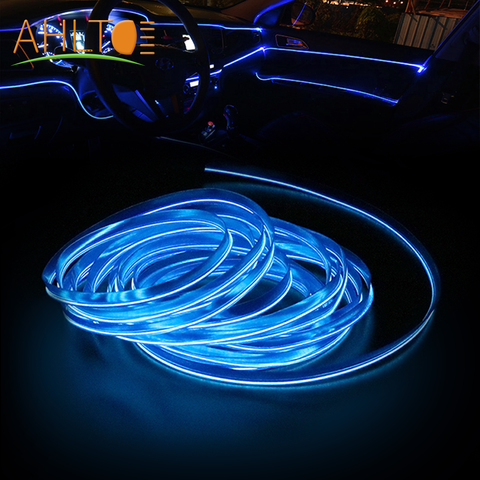 1X Car Door Strip Led Atmosphere Car Line Lamp Interior Decorative Light Dashboard Reading Rope Line Flexible Lamp 12V Blue Line ► Photo 1/6