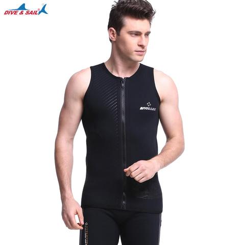 Dive&sail 3mm neoprene men's wetsuit vest sleeveless front zipper Jumpsuit Dive for kitesurfing suit diving swimsuit size s-xxxl ► Photo 1/6