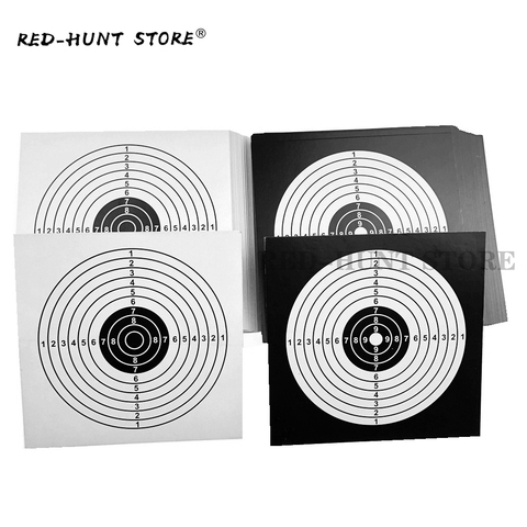 100pcs/Pack 14x14cm Shooting Targets Paper Sticker Black White Top Quality Air Rifle Pistol Shooting Targets Paintball Accessory ► Photo 1/6