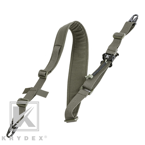 KRYDEX Tactical Rifle Sling Shooting Hunting Combat Modular Strap Removable 2 Point / 1 Point 2.25